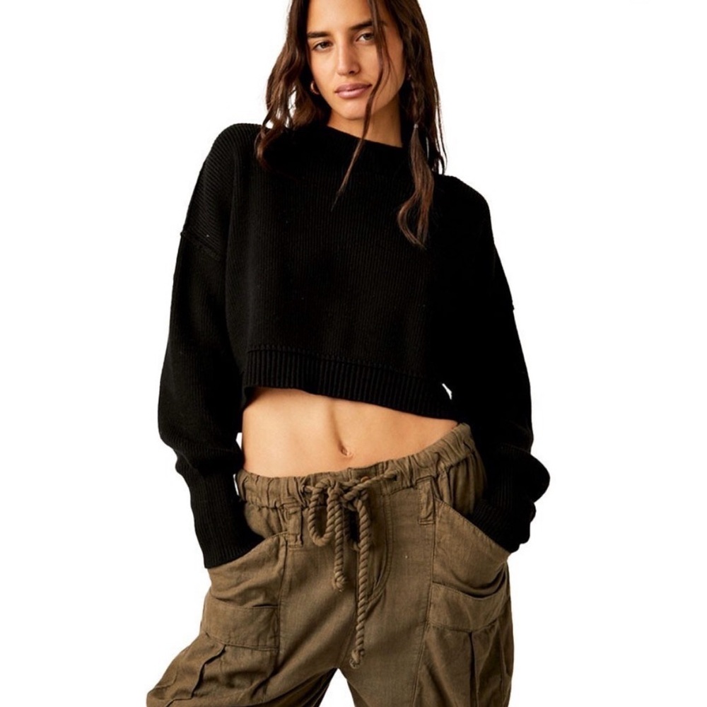 FREE PEOPLE Easy Street Crop Sweater size S
